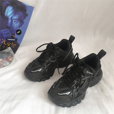 Γυναικεία casual παπούτσια με κορδόνια και τραχιά σόλα - τρία χρώματα