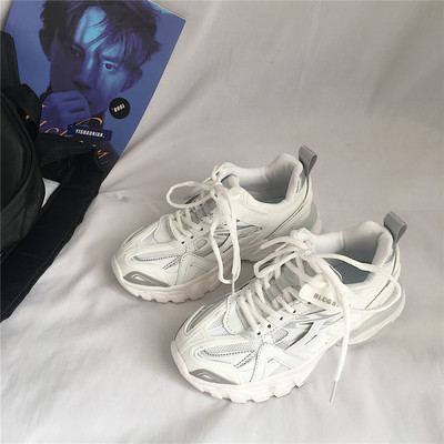 Γυναικεία casual παπούτσια με κορδόνια και τραχιά σόλα - τρία χρώματα