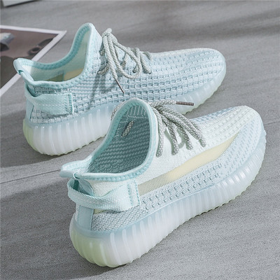 Γυναικεία υφασμάτινα αθλητικά παπούτσια με κορδόνια και σόλα σιλικόνης