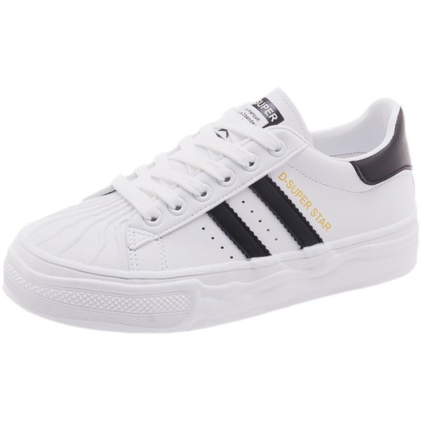 Γυναικεία αθλητικά παπούτσια με κορδόνια και επίπεδη σόλα - τρία χρώματα