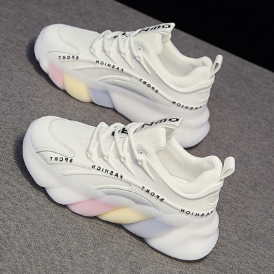 Casual γυναικεία αθλητικά παπούτσια με επιγραφή και κορδόνια σε δύο μοντέλα