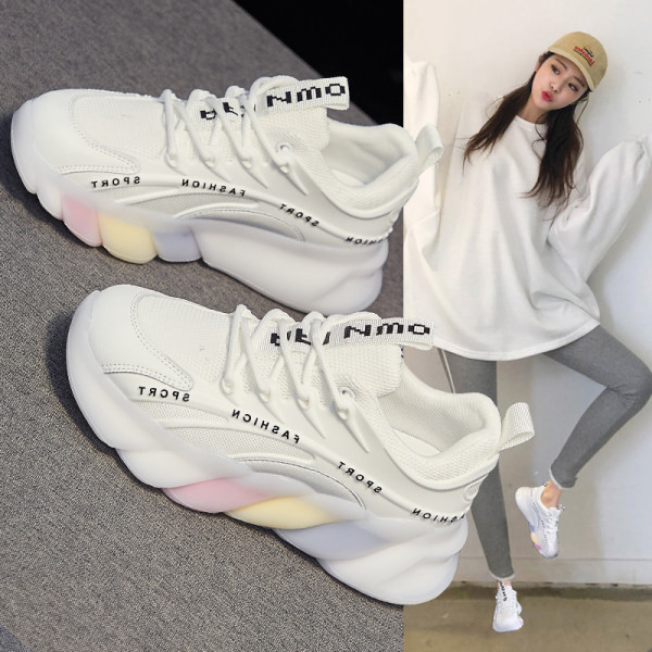 Casual γυναικεία αθλητικά παπούτσια με επιγραφή και κορδόνια σε δύο μοντέλα