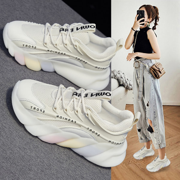 Casual γυναικεία αθλητικά παπούτσια με επιγραφή και κορδόνια σε δύο μοντέλα