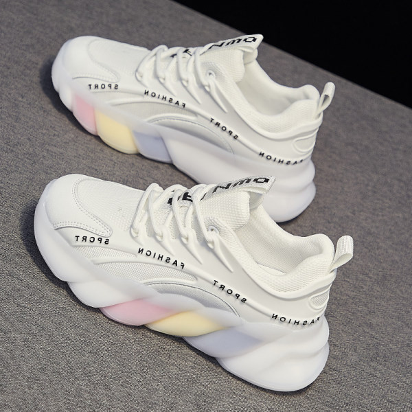 Casual γυναικεία αθλητικά παπούτσια με επιγραφή και κορδόνια σε δύο μοντέλα