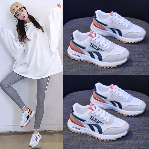 Elegantne ženske tenisice s prugama u boji i grubim potplatom