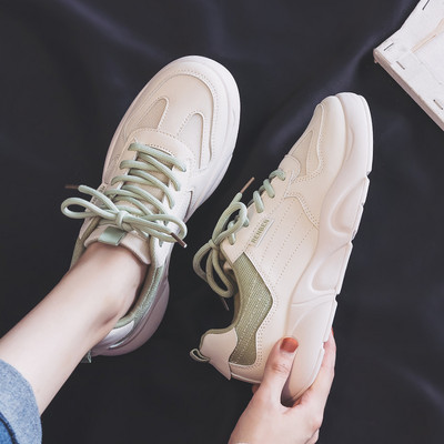 Γυναικεία casual αθλητικά παπούτσια με κορδόνια και επίπεδη σόλα