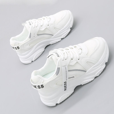 Casual γυναικεία αθλητικά παπούτσια με ψηλή επίπεδη σόλα και πλέγμα