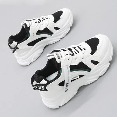 Casual γυναικεία αθλητικά παπούτσια με ψηλή επίπεδη σόλα και πλέγμα