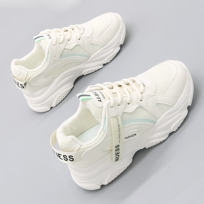 Casual γυναικεία αθλητικά παπούτσια με ψηλή επίπεδη σόλα και πλέγμα