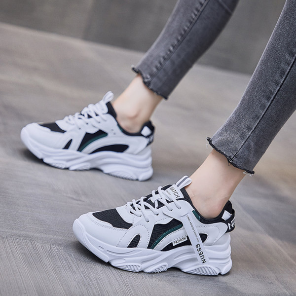 Casual γυναικεία αθλητικά παπούτσια με ψηλή επίπεδη σόλα και πλέγμα