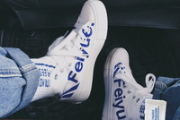 Γυναικεία casual αθλητικά παπούτσια με επιγραφή και  κορδόνια - διάφορα χρώματα