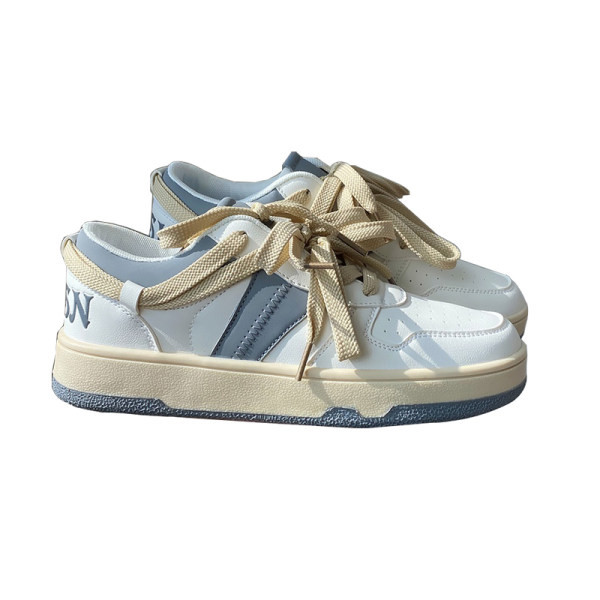 Γυναικεία αθλητικά παπούτσια  με κορδόνια με επίπεδη σόλα από οικολογικό δέρμα