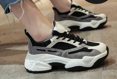 Adidasi moderni de dama cu sireturi - talpa aspra