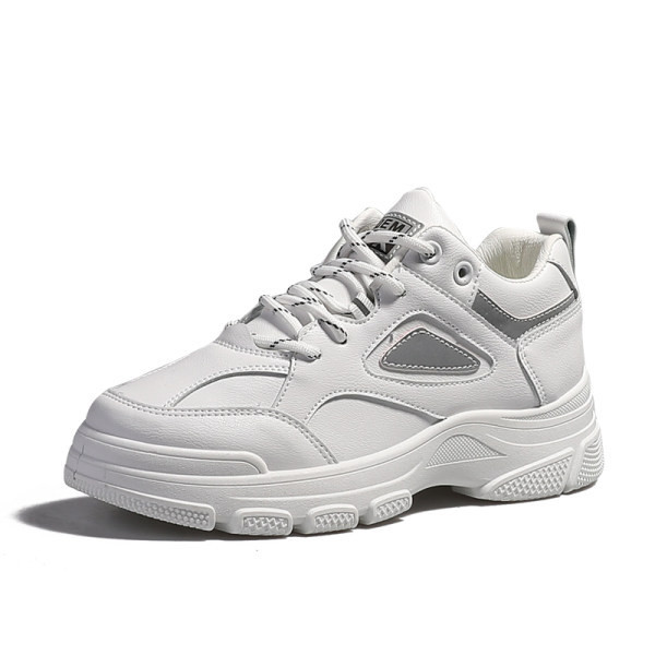 Adidasi de dama cu talpa plat inalta din piele ecologica