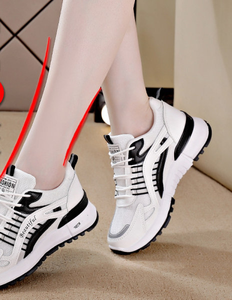 Νέο μοντέλο γυναικεία αθλητικά παπούτσια με ψηλή σόλα - δύο χρωμάτων