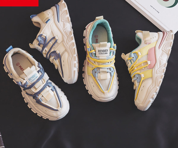 Model nou de adidasi de dama colorati cu sireturi - doua culori