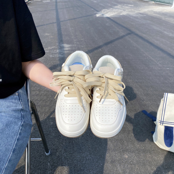 Adidași de damă cu talpă plată și șireturi model uni