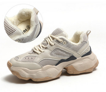 Γυναικεία αθλητικά παπούτσια με ζεστή φόδρα σε διάφορα χρώματα