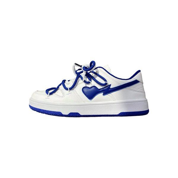 Adidasi de dama cu sireturi albastre si talpa plata