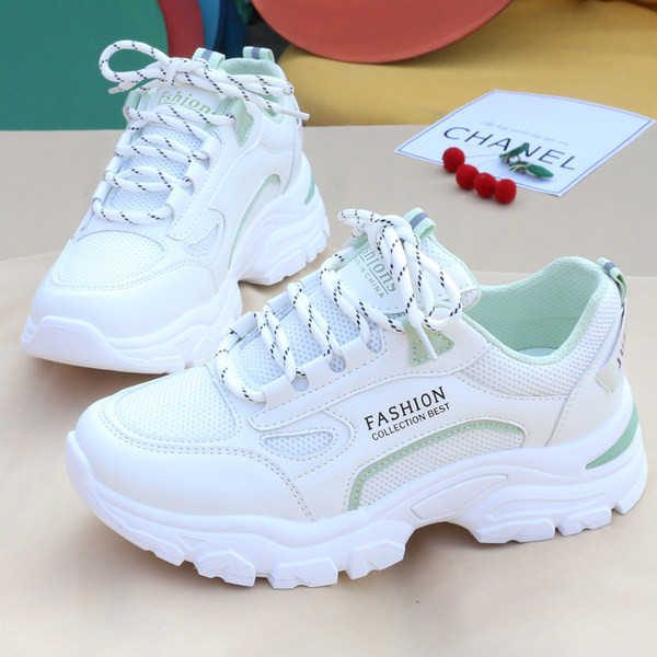 Γυναικεία casual αθλητικά παπούτσια με τραχιά σόλα και πλέγμα