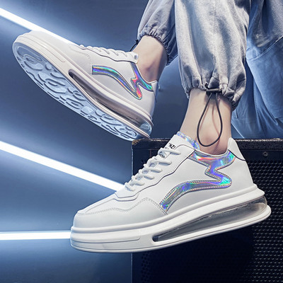 Ανδρικά αθλητικά παπούτσια με επίπεδη σόλα - οικολογικό δέρμα