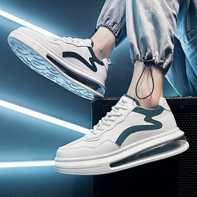 Ανδρικά αθλητικά παπούτσια με επίπεδη σόλα - οικολογικό δέρμα