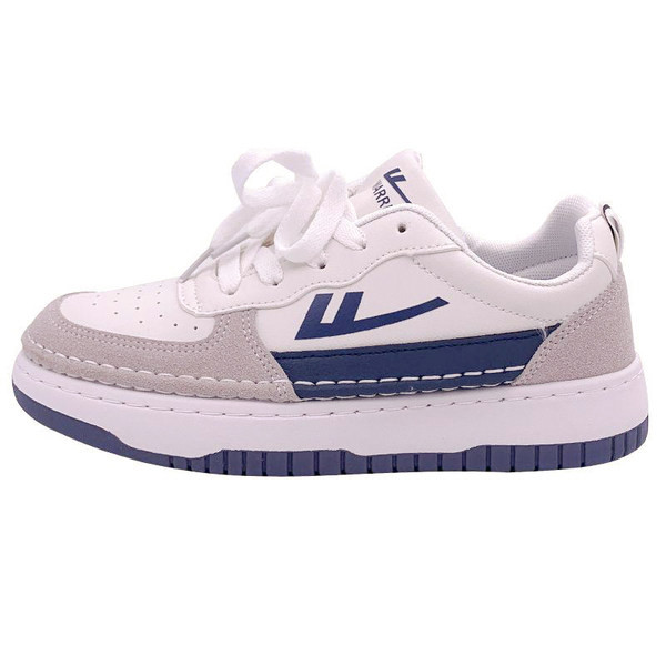 Γυναικεία πάνινα παπούτσια με επίπεδη σόλα και κορδόνια - λευκό και μπεζ