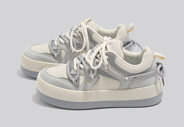 Ženske tenisice s vezicama u smeđoj i sivoj boji