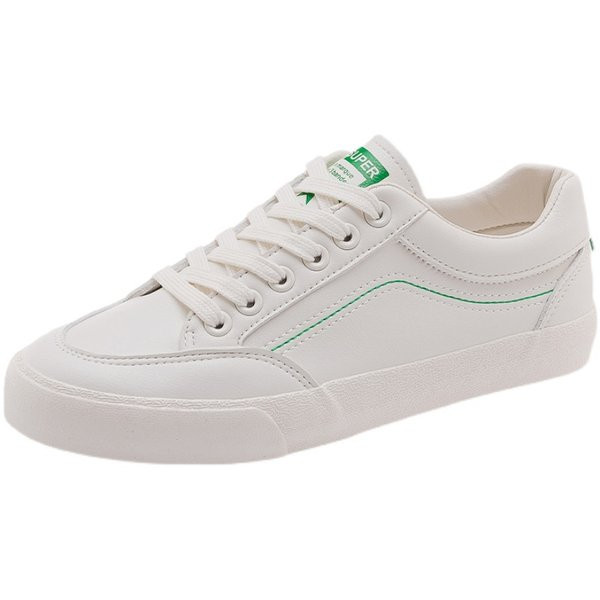 Casual γυναικεία αθλητικά παπούτσια από οικολογικό δέρμα με επίπεδη σόλα και επιγραφή