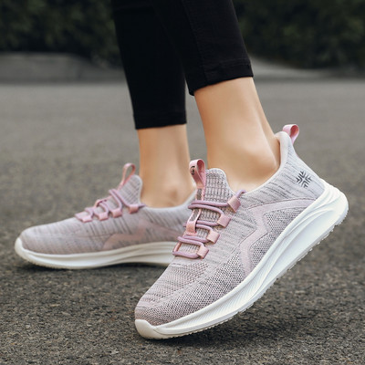 Γυναικεία αθλητικά πάνινα παπούτσια με κέντημα και κορδόνια