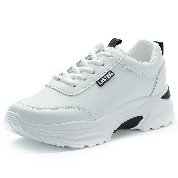 Γυναικεία αθλητικά παπούτσια με κορδόνια - λευκό χρώμα