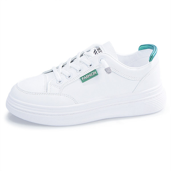 Νέο μοντέλο γυναικεία αθλητικά παπούτσια με επίπεδη σόλα - λευκό χρώμα