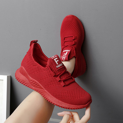 Γυναικεία υφασμάτινα αθλητικά παπούτσια με κορδόνια - τέσσερα χρώματα