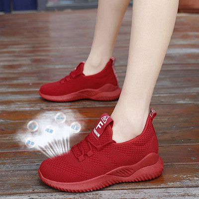 Γυναικεία υφασμάτινα αθλητικά παπούτσια με κορδόνια - τέσσερα χρώματα