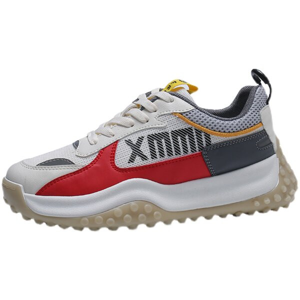 Γυναικεία αθλητικά παπούτσια με επίπεδη σόλα και πλέγμα με επιγραφή