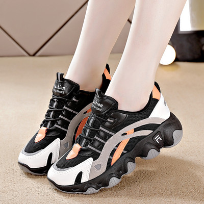 Νέο μοντέλο αθλητικά παπούτσια με τραχιά σόλα - μαύρο χρώμα