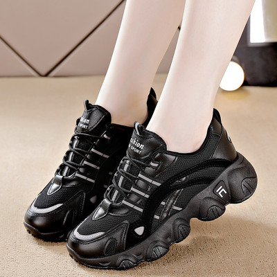 Νέο μοντέλο αθλητικά παπούτσια με τραχιά σόλα - μαύρο χρώμα