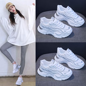 Γυναικεία αθλητικά παπούτσια με ψηλή σόλα σε τρία χρώματα