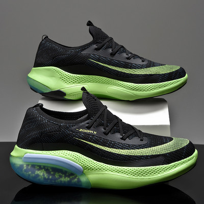 Casual ανδρικά αθλητικά παπούτσια από ύφασμα που αναπνέει - λευκό και μαύρο  χρώμα