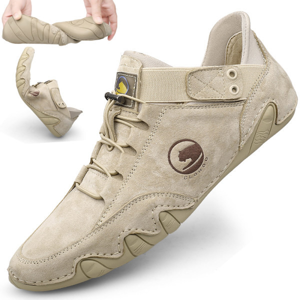 Pantofi casual barbatesti cu talpa plate in albastru si bej