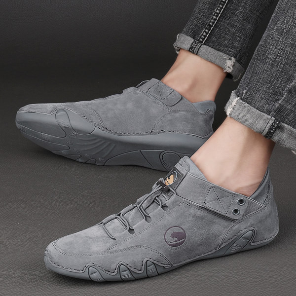 Pantofi casual barbatesti cu talpa plate in albastru si bej