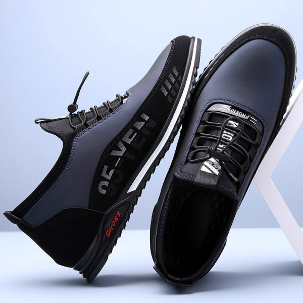 Model nou de adidași pentru bărbați cu inscripții - negru și albastru