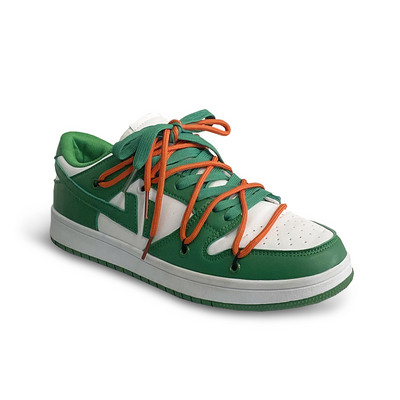 Ανδρικά αθλητικά  παπούτσια από faux δέρμα με επίπεδη σόλα