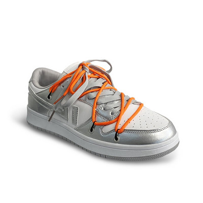 Ανδρικά αθλητικά  παπούτσια από faux δέρμα με επίπεδη σόλα