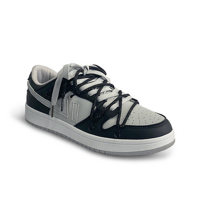 Ανδρικά αθλητικά  παπούτσια από faux δέρμα με επίπεδη σόλα