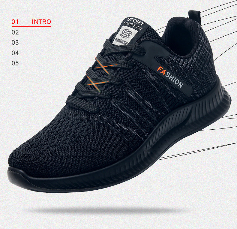 Model nou de adidași pentru bărbați cu șireturi în negru