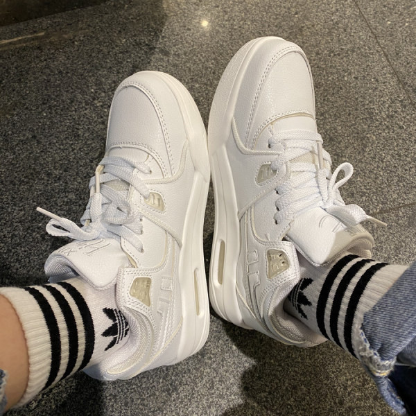 Tenisi casual pentru bărbați, cu șireturi și talpă plată, în alb