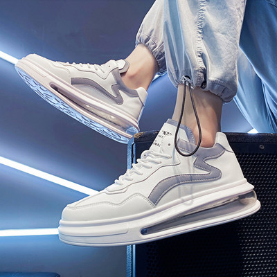 Muške sportske i casual tenisice za jesen u bijeloj boji s visokim đonom - nekoliko modela