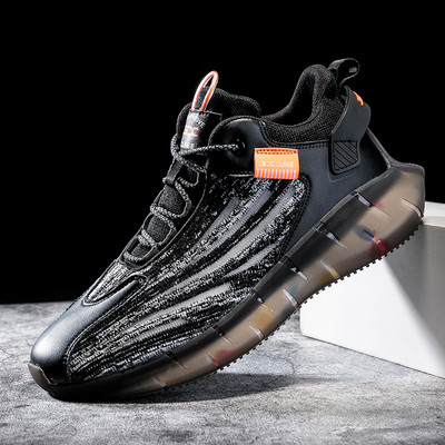 Adidasi de toamna pentru barbati cu o parte din plasa si talpa colorata