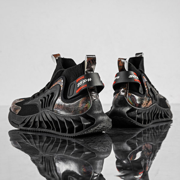 Adidasi respirabili, tip baschet pana la glezna cu imprimeu